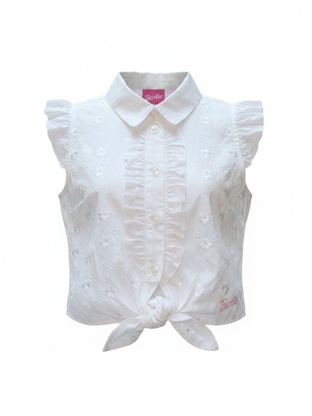Barbie Girls VTG White Ruffle Eyelet Top 7/8 NWT  Deadstock VTG Barbiecore Top